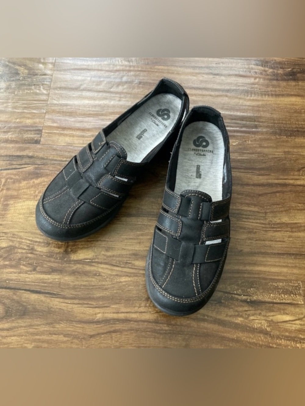 Cloudsteppers by Clarks Women's Black Casual Slip-On Loafers Size 9.5